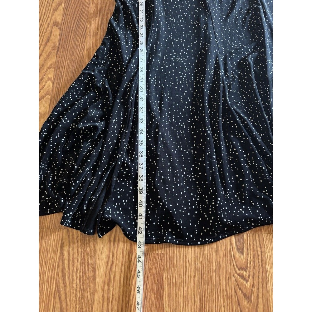 Chico’s Travelers Black Sleeveless Dress Size 3 (XL) Stretch Polka Dot Midi - Picture 6 of 6